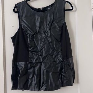 Faux leather top